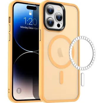 Pouzdro na mobilní telefon Prémiový pevný barevný kryt s MagSafe pro iPhone 13 PRO Barva: Oranžová