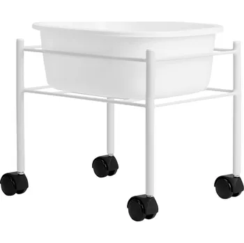 Activeshop Pedikérská vanička na kolečkách 42 x 35,5 x 41,5 cm bílá