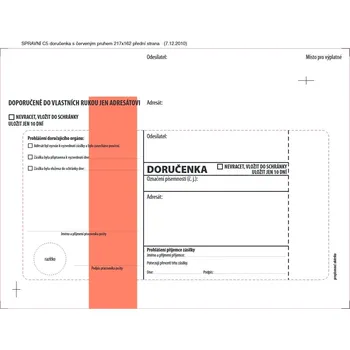 Obálka Obálka s doručenkou Krpa C5, červený pruh 1000 ks