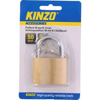 Visací zámek Kinzo Kinzo - Mosazný visací zámek 50 mm se 3 klíči