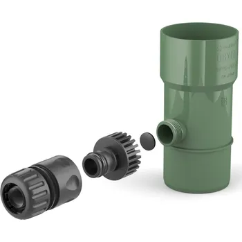 okap BRYZA Sběrač dešťové vody Ø 90 mm se závitem 1", Zelená RAL 6020