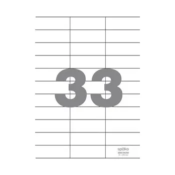 Samolepící etiketa Samolepící etikety bílé SPOKO 70x25,4 mm, 3300 ks/bal.