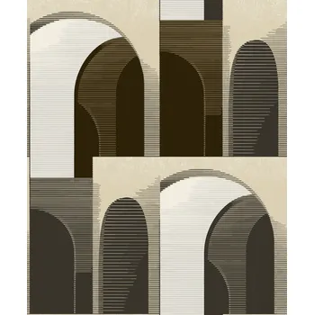 Tapeta Hnědo-béžová 3D geometrická vliesová tapeta na zeď, A63301, Ciara Grandeco