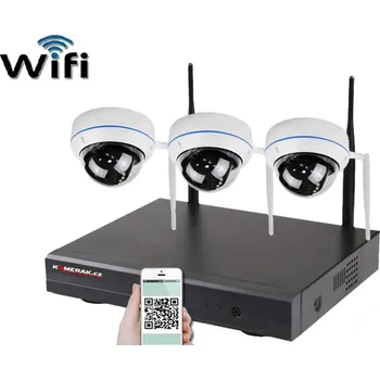 Kompletní kamerový systém Bezdrátový 3 kamerový set WiFi IP PRO WIP3-104B 3MPx, CZ menu