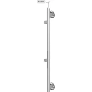 Zábradlí Hahn Steel Pravý sloupek O42,4 mm, broušený K320, AISI 304 - model NICEA Těsnění pro sklo: 8mm