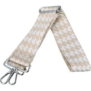 Kabelka Náhradní dámský látkový popruh Nataša Kohoutí stopa, béžová - bílá