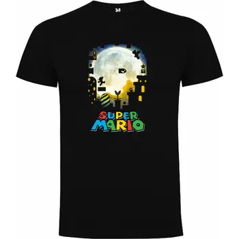 Dámské tričko Nintendo Tričko Super Mario game background Barva: Námořnická modrá/Navy, Velikost: S, Pohlaví: Panské