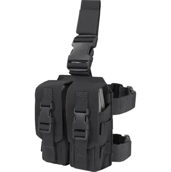 CONDOR OUTDOOR Sumka na zásobníky 2xM4 stehenní DROP LEG ČERNÁ