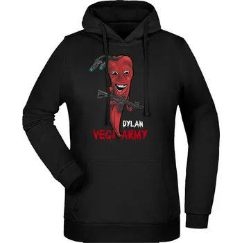 Dámská mikina Dámská mikina s kapucí Dylan - Vegi army - černá