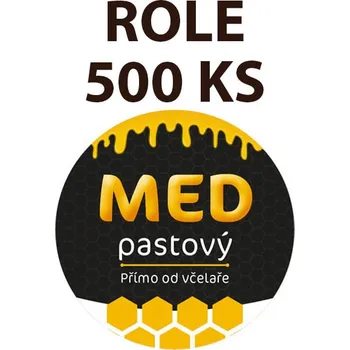 Etiketa na víčko - 2 černá - Med pastový ROLE 500 KS