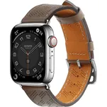 OEM Kožený řemínek k Apple Watch 1/2/3/4/5/6/7/8/9/SE - 38/40/41mm tmavě hnědý