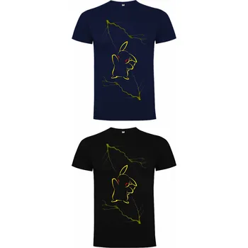 Dívčí tričko Tričko Pokémon Pikachu outline lightning Barva: černá, Velikost: 146/152 - 10/12