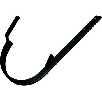 okap PREFA hliníkový hák žlabu rovný Ø 150 mm, Černá P10 RAL 9005