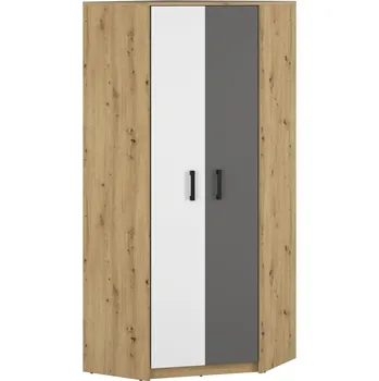 Dětská skříň Nábytek PEGAS s.r.o. Rohová šatní skříň FINI 13, Dub Artisan/Bílá/Antracit