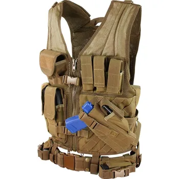 CONDOR OUTDOOR Vesta taktická CROSSDRAW - COYOTE BROWN velikost: M-L + Doprava zdarma na další nákup