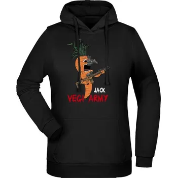 Dámská mikina Dámská mikina s kapucí Jack - Vegi army - černá