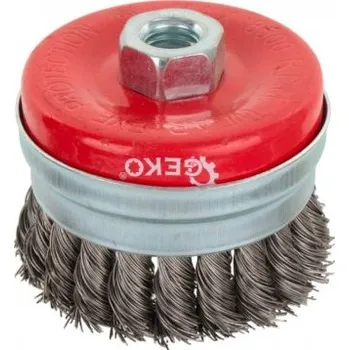 Příslušenství k brusce Přední opletený drátěný kartáč Geko 75mm pásek M14 Geko 64979