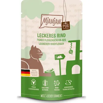 Krmivo pro kočku MjAMjAM – čistý požitek z masa – čisté hovězí maso 12 × 125 g