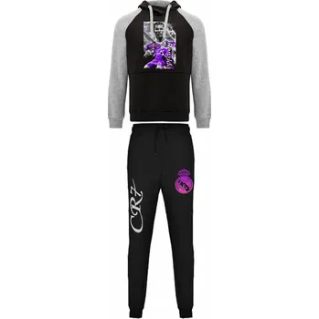 Tepláková souprava Ronaldo CR7 Real Madrid CF Barva: Černá / melírová, Velikost: S