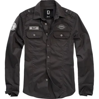 Pánské oblečení Košile LUIS VINTAGE dlouhý rukáv ČERNÁ 6XL - Skladem