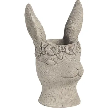 Květináč Clayre & Eef, Holandsko Clayre & Eef - Kameninový květináč RABBIT ,,králík" - 16*15*26 cm