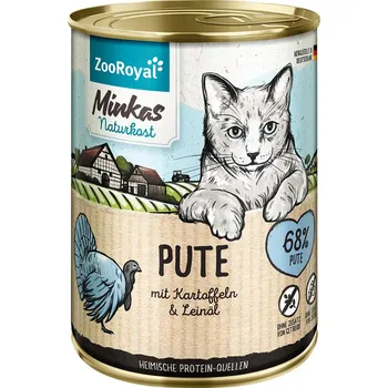 Krmivo pro kočku ZooRoyal Minkas krůta s brambory 6 × 400 g