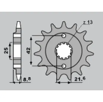 Řetězová sada pro motocykl CHT řetězové kolo přední 525 17 KAWASAKI ER5 97-06, KLE500 97-07 (JTF512.17) (CHT řetězové kolo přední 525 17 KAWASAKI ER5 97-06, KLE500 97-07 (JTF512.17))