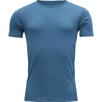 Pánské tričko Devold pánské triko s krátkým rukávem Breeze Merino 150 T-Shirt Barva: blue melange, Velikost: XL