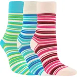 Ponožky zdravotní 1203423, proužky mix, zkrácené, bez gumiček, dámské, 3 páry, vel. 35-38