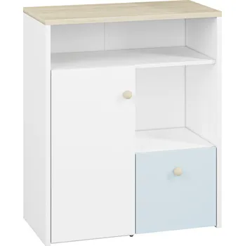 Dětská skříň Nábytek PEGAS s.r.o. Komoda Elmo 10, Bílá Alpská/Buk Fiord