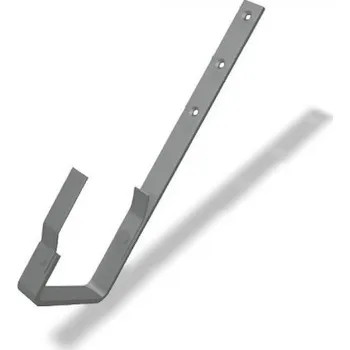 okap PREFA hliníkový hák žlabu hranatý rovný, šířka 120 mm, Světle šedá P10 RAL 7005