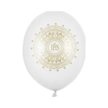 Balónek Balón Strong 30cm IHS, metalický bílý