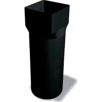 okap PREFA hranaté zaústění 100x100, do kruhového odpadu 110, Černá P10 RAL 9005