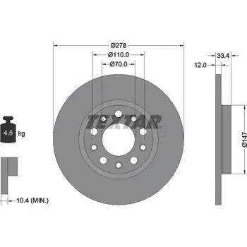 Brzdový kotouč Brzdový kotouč TEXTAR 92326503