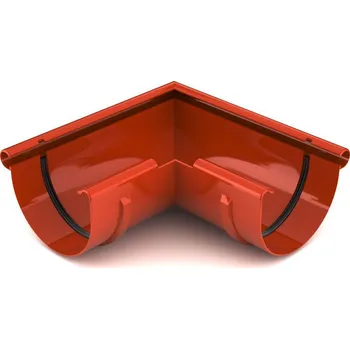 okap BRYZA Roh žlabu vnější plastový Ø 125 mm, Cihlově červená RAL 8004