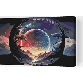 Malování podle čísel - Magický úplněk Velikost: 40x60cm, Rámování: Pouze srolované plátno