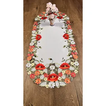 ubrus Vyšívaný ubrus 60x120 cm - Léto. (Dekorativní vyšívaný ubrus na konferenční stolek.)