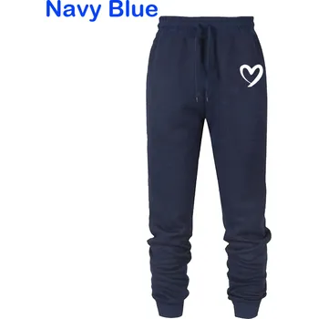 Dámské kalhoty Dámské tepláky s potiskem srdce Barva: modrá, Velikost: 4XL