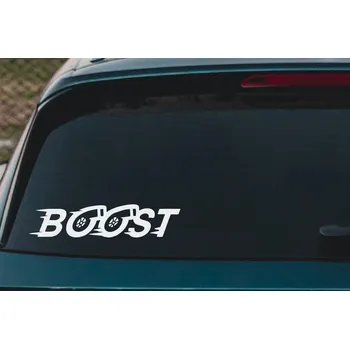 Samolepící dekorace Lepy.cz Samolepka na auto Boost Velikost (šířka x výška): 20x5cm, Barevná varianta: Nugátová hnědá