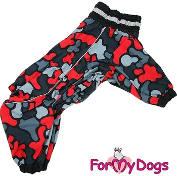 Obleček pro psa FOR MY DOGS Pláštěnka RED CAMO, multicolor s CAMO vzorem Velikost: A3