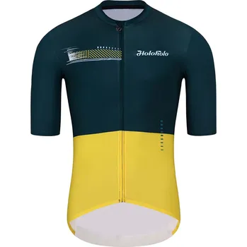 cyklistický dres HOLOKOLO Cyklistický dres s krátkým rukávem - VIBES - zelená/žlutá