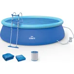 CRIVIT Bazén Easy Set s filtračním zařízením a schůdky, Ø 4,57 x 1,22 m