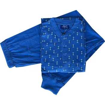 Pánské pyžamo n-feel Pánské bavlněné pyžamo s dlouhým rukávem - HFT01 Barva: Modrá, Velikost: M