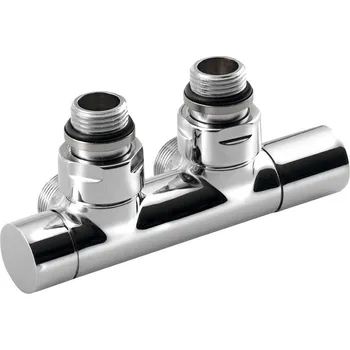 Hlavice pro radiátor SAPHO TWIN připojovací sada ventilů pro středové připojení, chrom