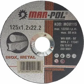 Řezný kotouč Řezný kotouč na kov 125 x 1.2 x 22.2 mm M08115
