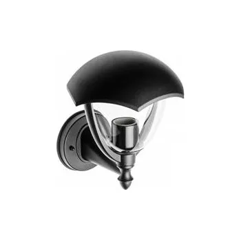 Venkovní osvětlení GTV Zahradní svítidlo GRANDE-AU, E27, MAX. 60 W, IP54, AC 220–240 V, 50–60 Hz, nástěnné horní rovné, černé