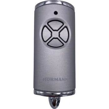 Dálkový ovladač vrat Dálkový ovladač Hörmann HSE 4 BS 868 MHz, STŘÍBRNÝ / MATNÝ s pochromovanými zinkovými krytkami (4511583)