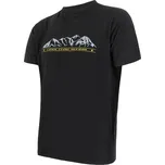 SENSOR MERINO ACTIVE MOUNTAINS pánské triko kr.rukáv černá velikost S