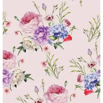 Papírový ubrousek UBR31, Ubrousek, 16x16 cm, KVĚTINY NA RŮŽOVÉM, 1 kus