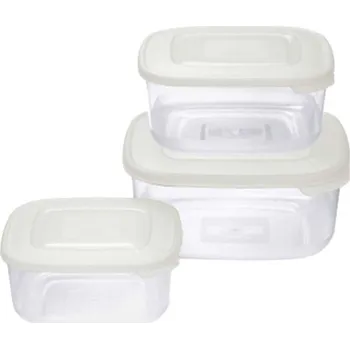 Dóza na potraviny TORTARELLI Sada 3 ks dóz čtverec, 0,95 l, 1,5 l, 2,5 l, krémová